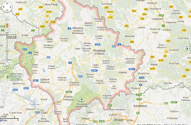 mapa srbije google map Google Maps priznao Kosovo kao državu | Info KS.net mapa srbije google map