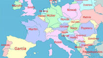 Mapa najpopularnijih prezimena u regiji