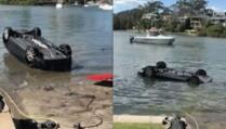 Prepala se ogromnog pauka pa joj automobil završio u moru (VIDEO)