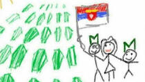 Šestogodišnjak iz RS sreću ilustrirao crtežom sa srpskom zastavom pored srebreničkih tabuta