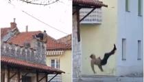 Uznemirujući snimak iz BiH: Radio sklekove na zidu terase pa pao sa šest metara visine