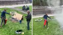 Bosanac okrenuo janje u dvorištu, Švicarac pobjesnio pa ga gasio protupožarnim aparatom
