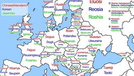 Nazivi evropskih država na kineskom, korejskom i japanskom, pokušajte pročitati