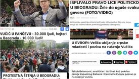 Ovako izgledaju naslovnice Vučićevih medija dok deseci hiljada ljudi protestuju u Beogradu