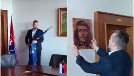 Potpredsjednik slovačkog parlamenta iz kabineta izbacio zastavu EU i postavio portret Che Guevare