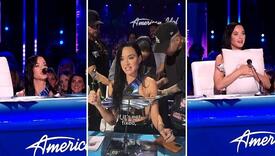 Katy Perry se "raspao" top u emisiji uživo, krila se ispod stola pa grudi prekrila jastukom