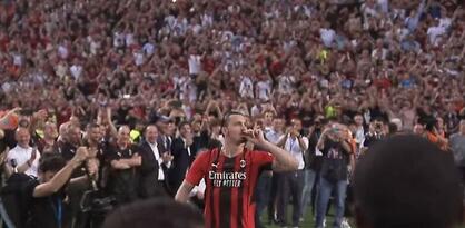 Ibrahimović sa zapaljenom kubankom izašao na dodjelu trofeja i izazvao ludnicu na tribinama