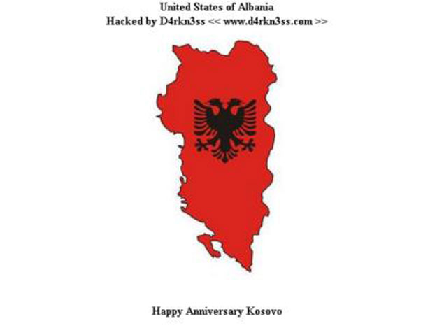 Na naslovnoj strani albanska zastava