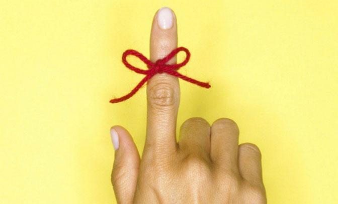 Vezanje vrpce na prstu u zemljama diljem svijeta koristi se kao 'podsjetnik'
