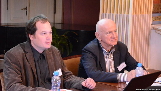 František Šistek (lijevo) i Drago Roksandić sa zagrebačkog Sveučilišta na konferenciji u Pragu