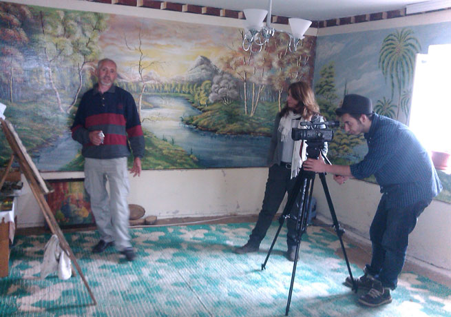Detalj sa snimanja dokumentarnog filma u Skorobištu
