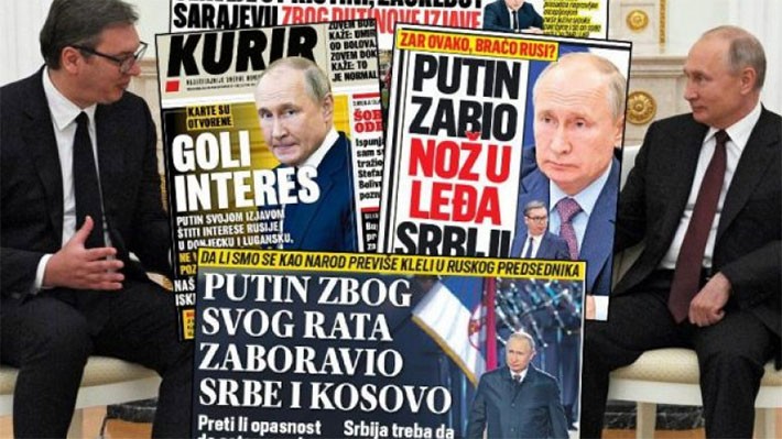 Šokiranosti srpske štampe Putinovom izjavom